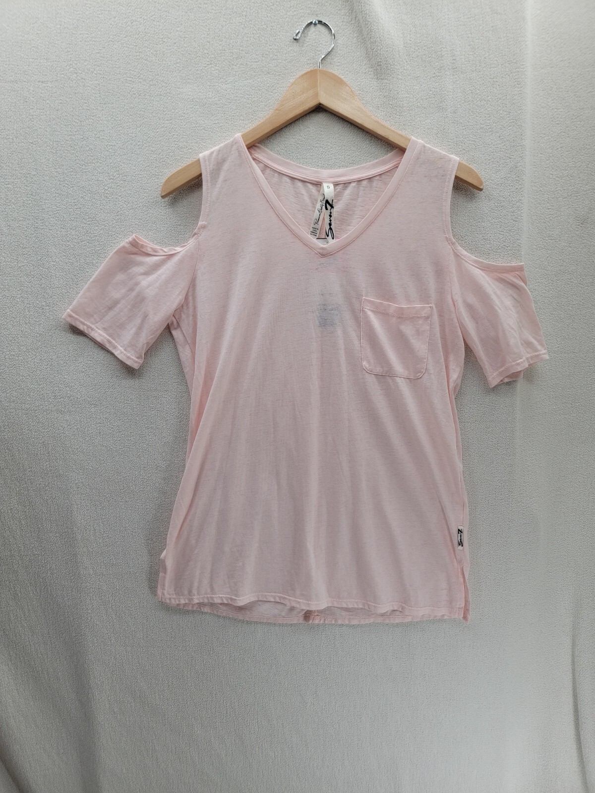 NWT Seven7 Cold Shoulder Pink Lightweight Veil Rose Top Size-S