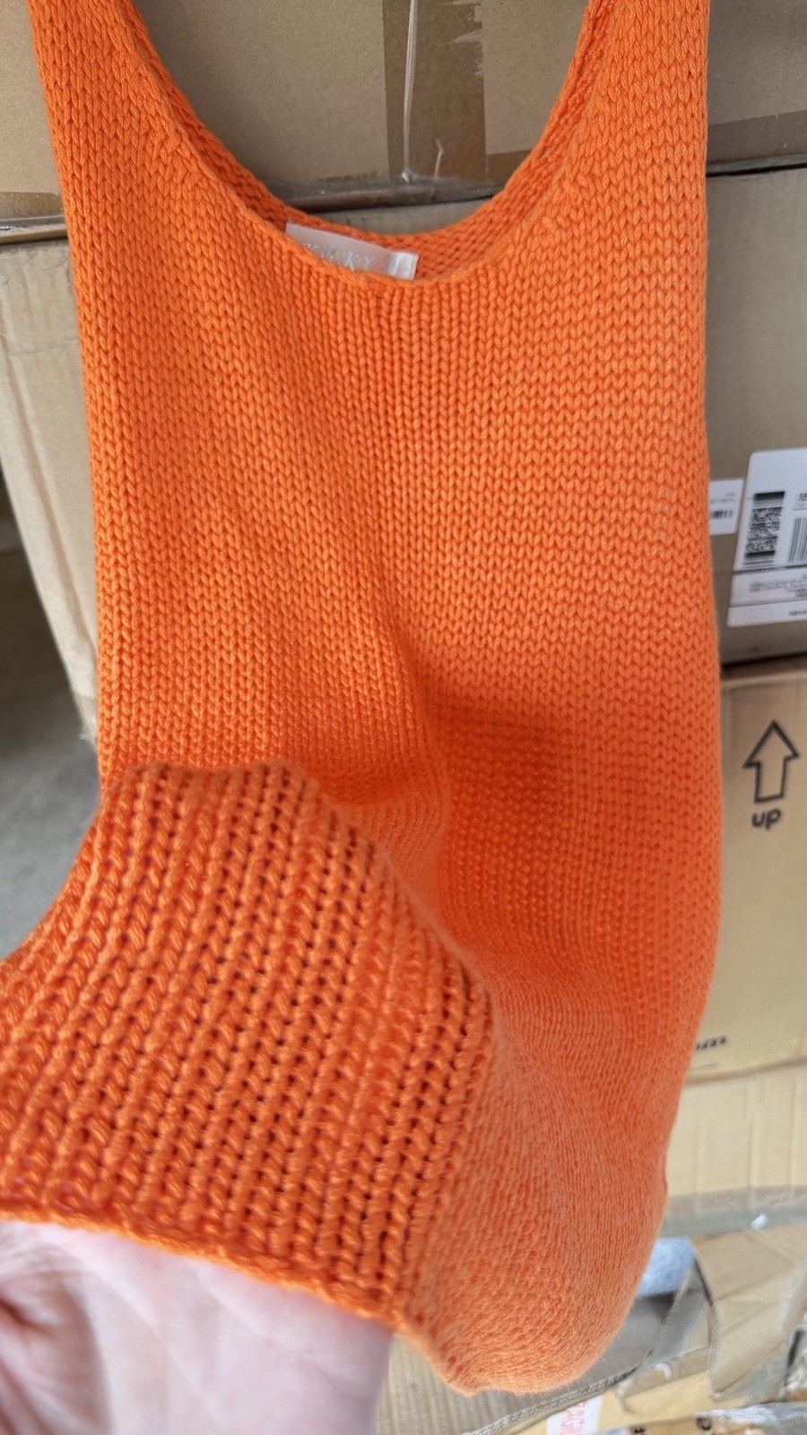 Orange Knit Tank Top M/L Sold Out 225$ Sweater Beach Cover Up Lightweight