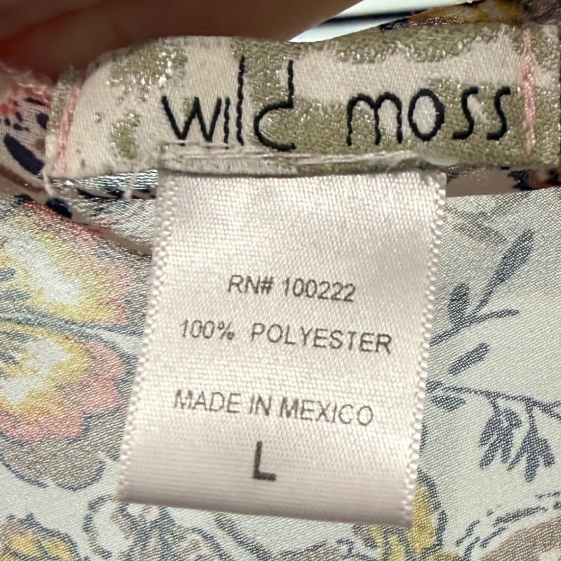 Wild Moss Women Floral Medallion Kimono Cardigan Boho beach swim coverup Large