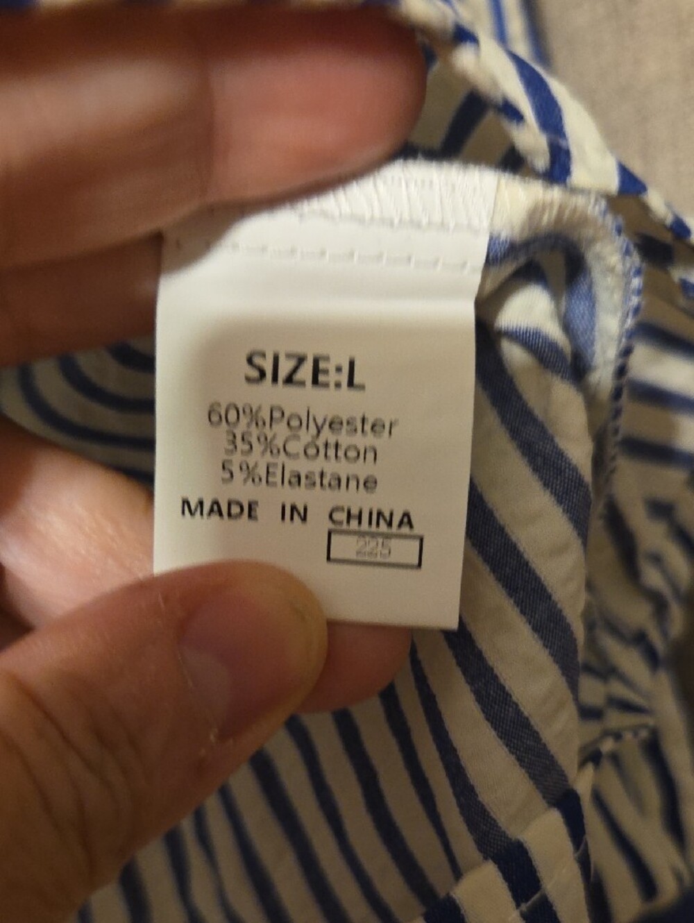 White and Blue Striped Button-Down Blouse NWT