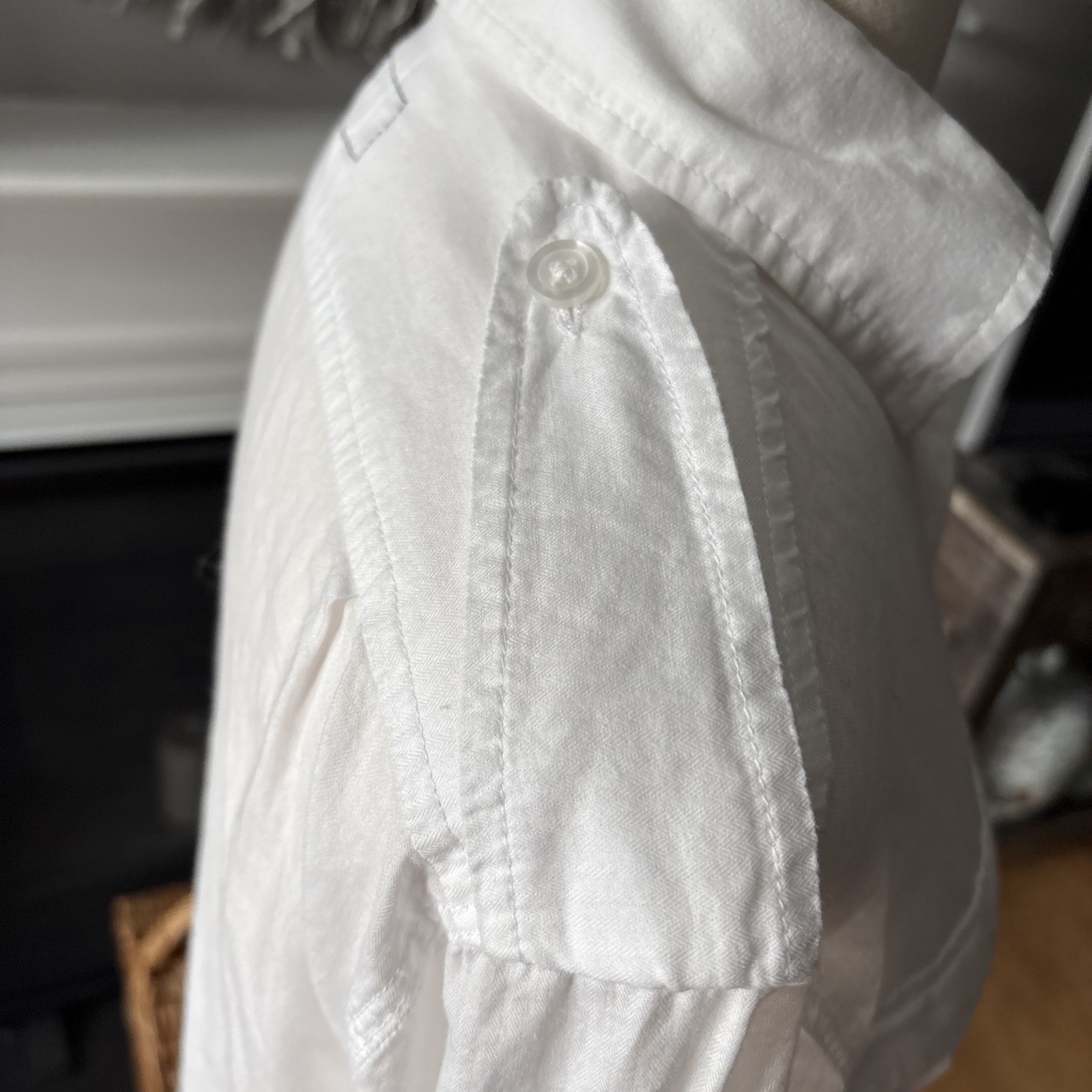 Current/Elliott Women’s White Shirt Size Large 100% Cotton Made In USA