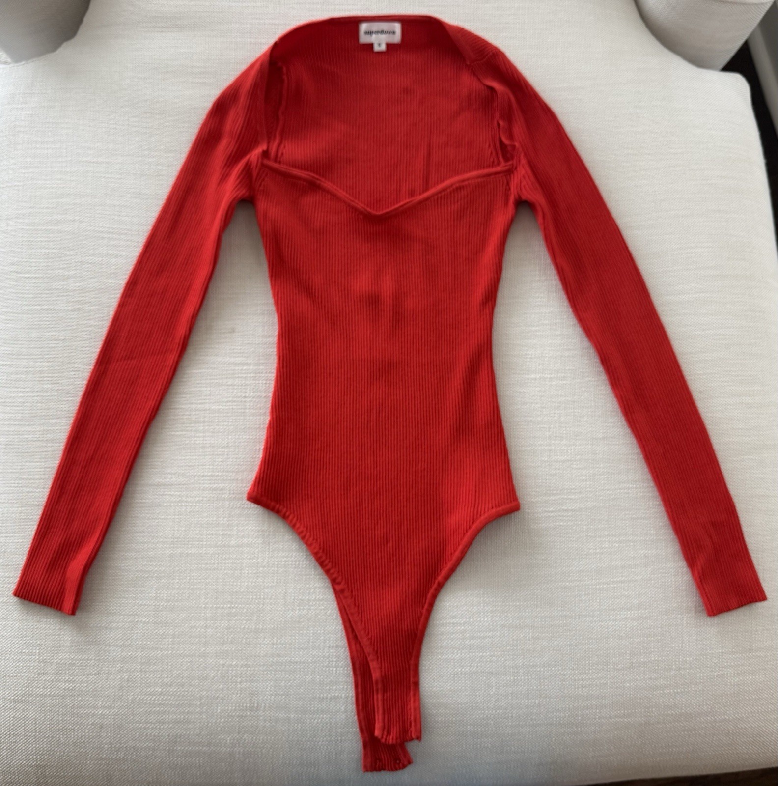 EUC Superdown Naomi Sweetheart Red Bodysuit Size Small