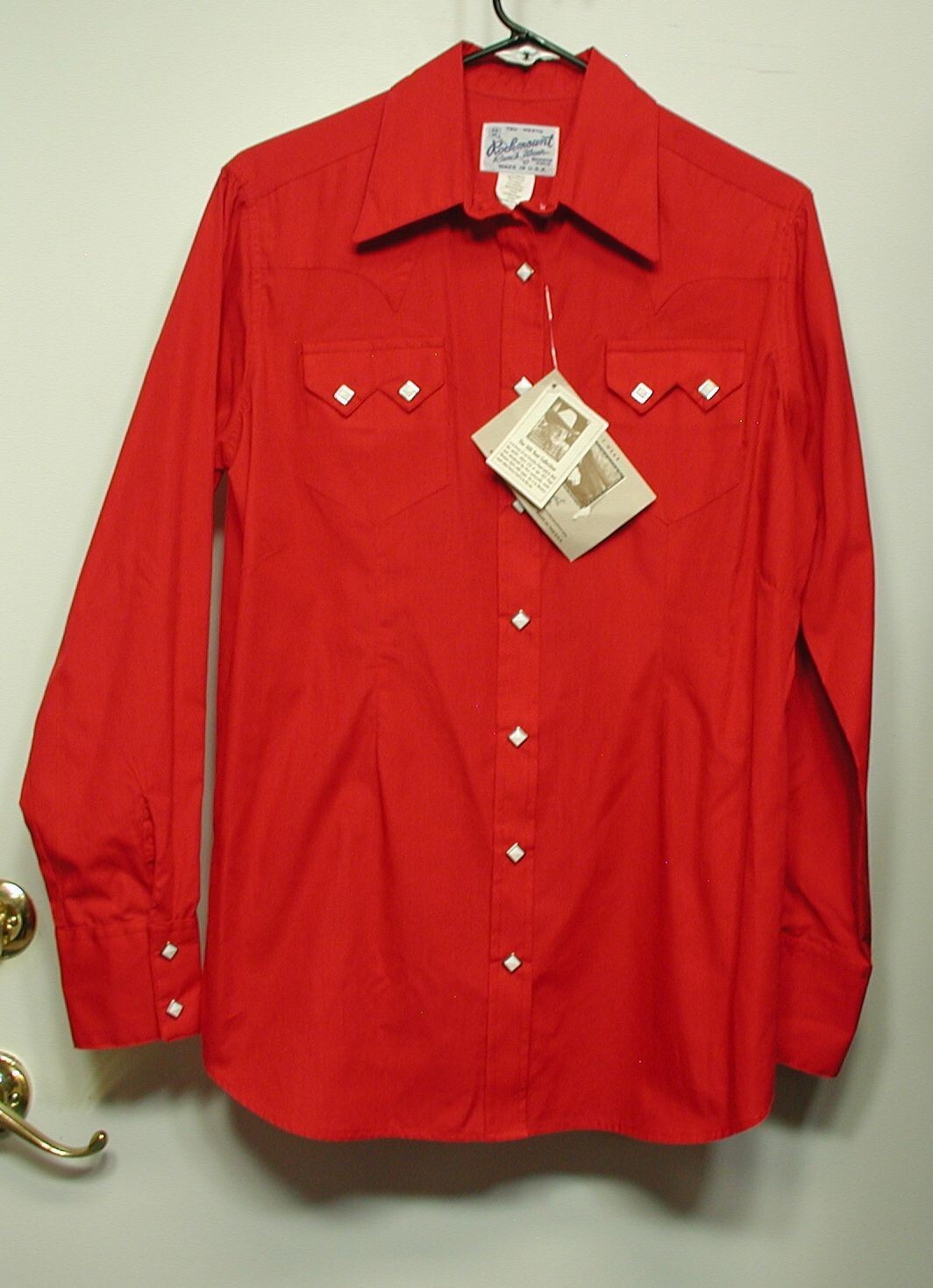 NWT Women’s XL Custom Fit Rockmount Ranch Wear Western Shirt Red Cotton Blend