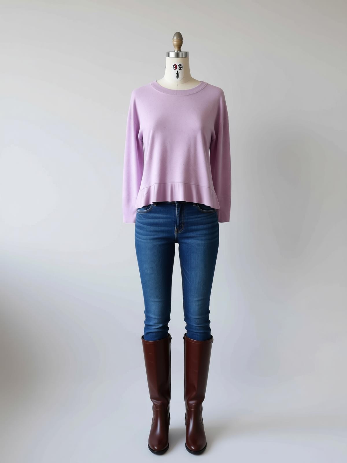 Athleta Womens Small Lavender Purple Speckled Ruffle Hem Crewneck Sweater Top S