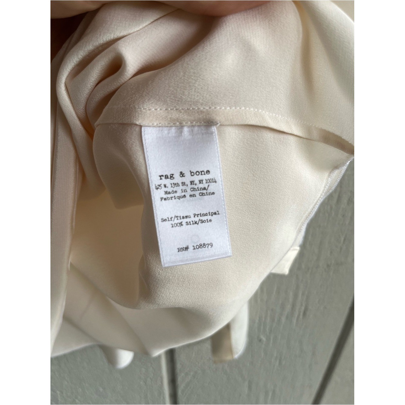 Rag & Bone Silk Georgette Farah Tank Top Cream and Black Size S