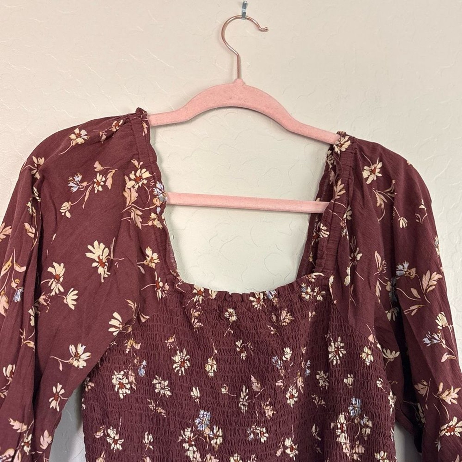 Madewell Lucie Smocked Floral Babydoll Top Size 4