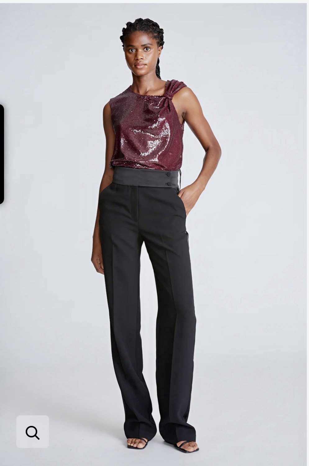 Halston Heritage Cynthia Sequined Top NWT Retail $375 Bordeaux Size XS