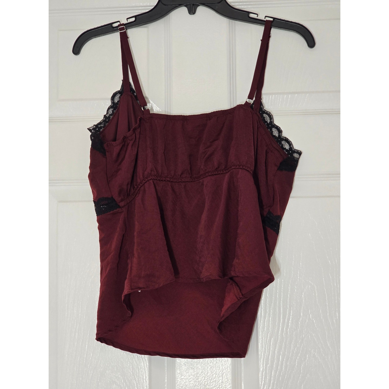 Wild Fable Burgundy Lace Trim Camisole Top Dark Feminine Y2K Romantic Goth L XL