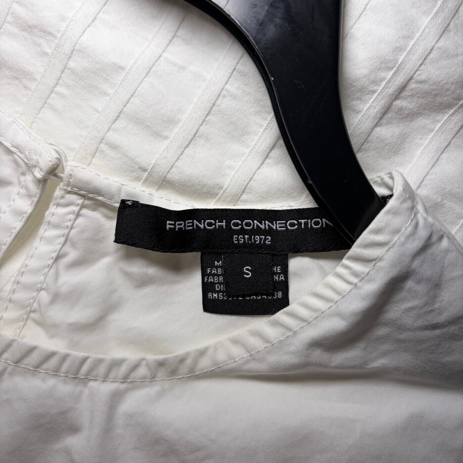 French Connection Top Women Small White Sleeveless Scalloped Eyelet Boho Blouse