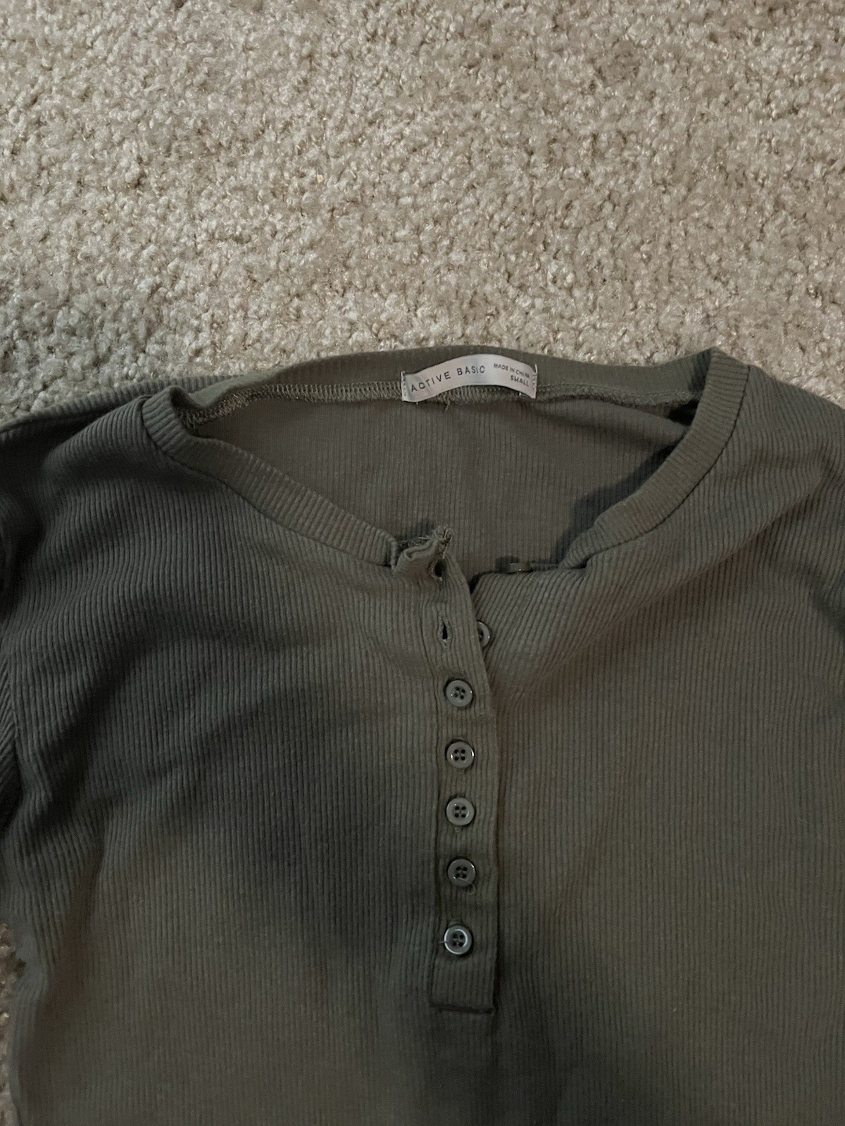 Olive Green Active Basic Shirt
