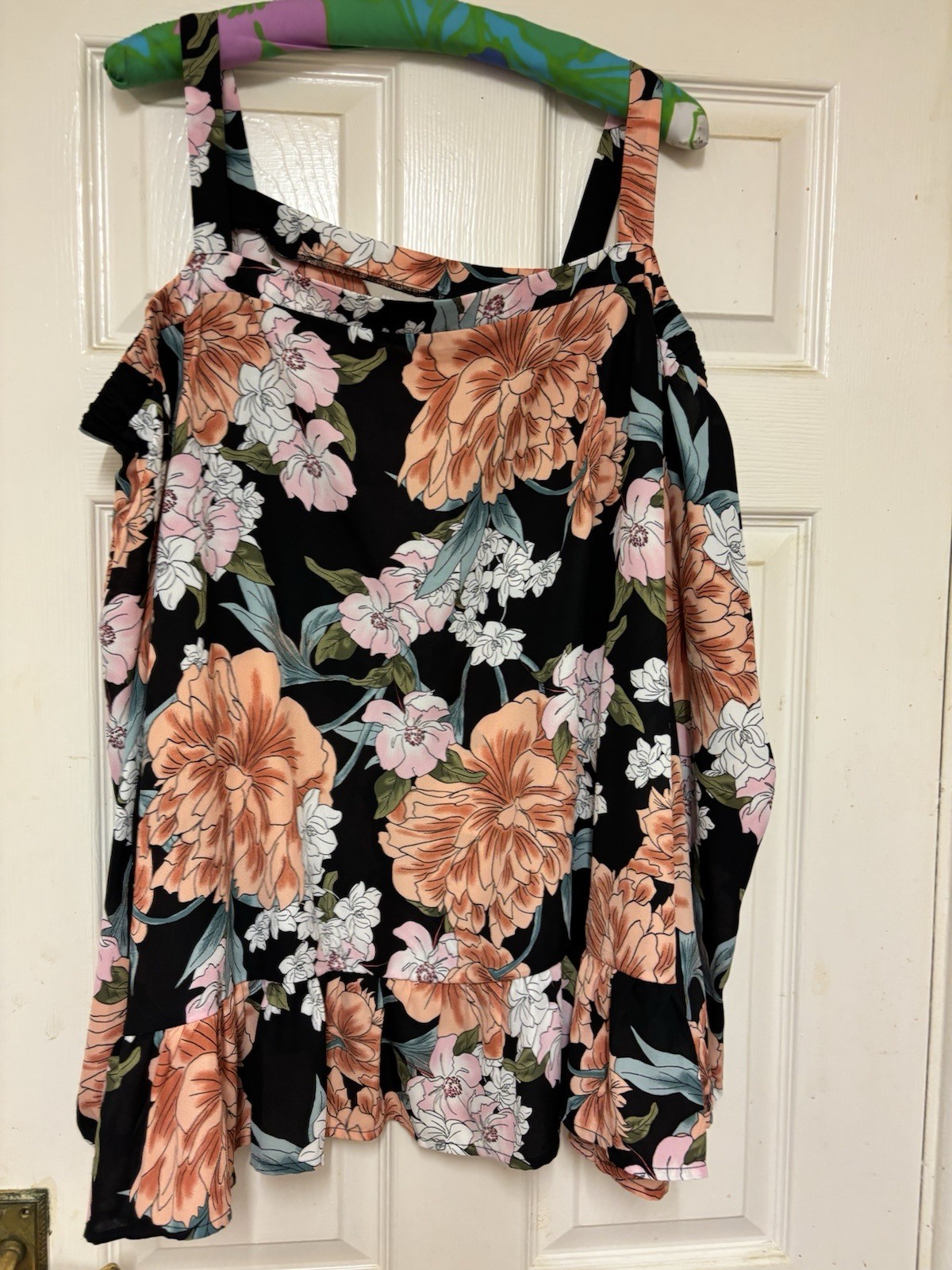 Anthology Multi Colour Floral Dress Cold Shoulder Top Size 30 Spring Summer