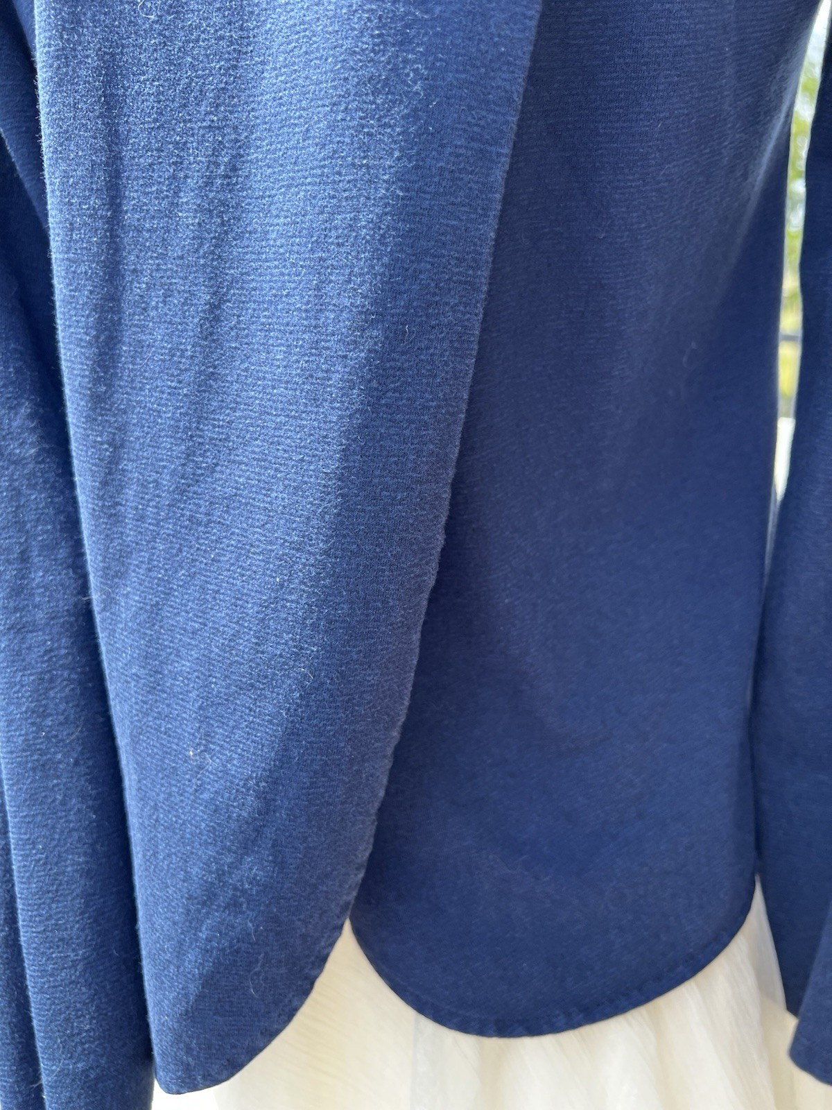 Marine Layer Micro Modal Jersey Size Small Split Back Long Sleeve Top Navy Blue