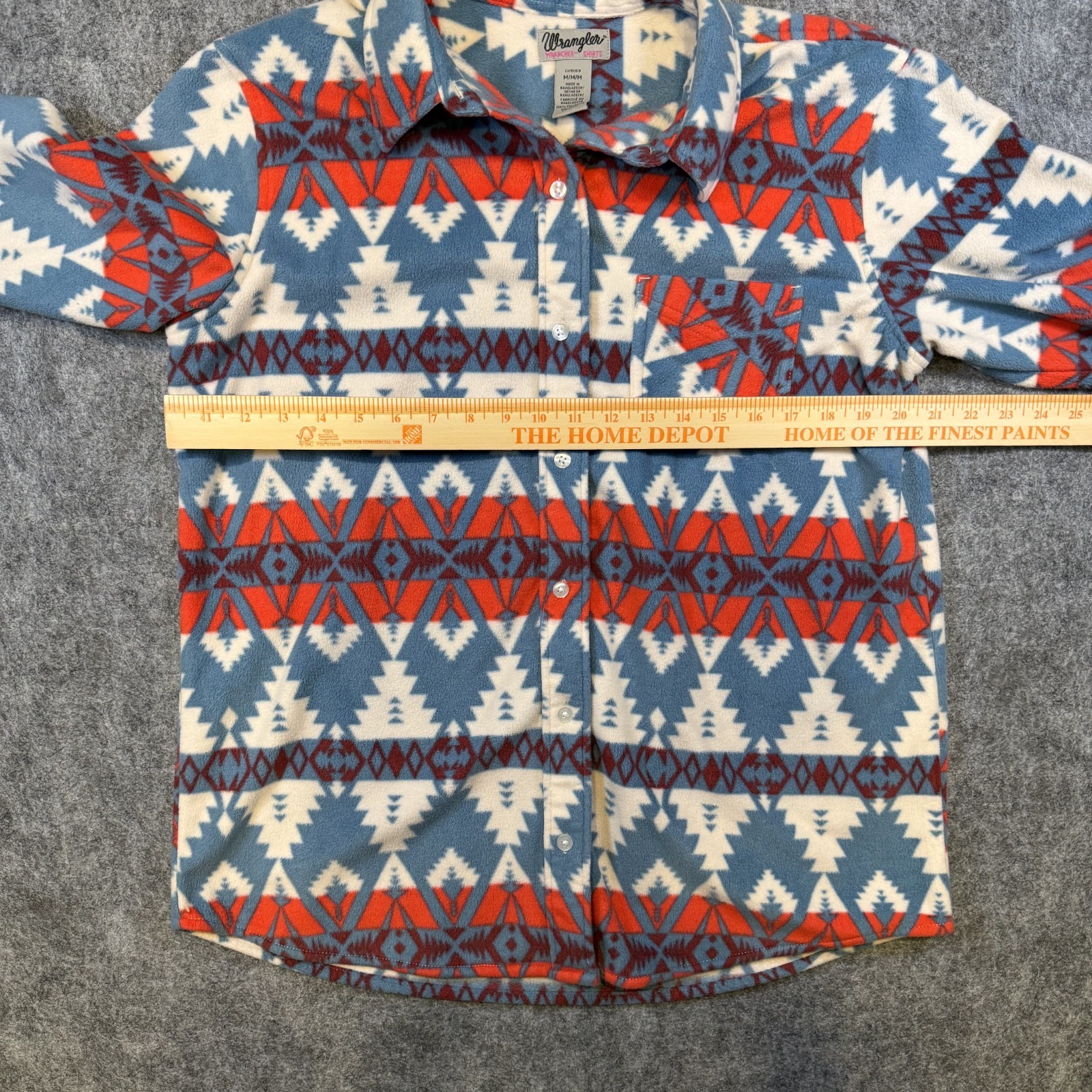 Wrangler Wrancher Shirt Shacket Women’s M Western Cowgirl Aztec Southwest Fleece