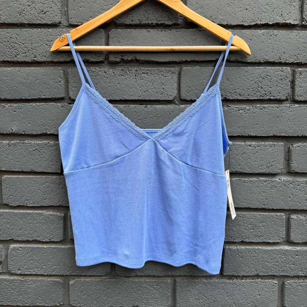 2 PACK No Boundaries Lace Trim V-Neck Cami Tank Top Adjustable Strap L XL XXL
