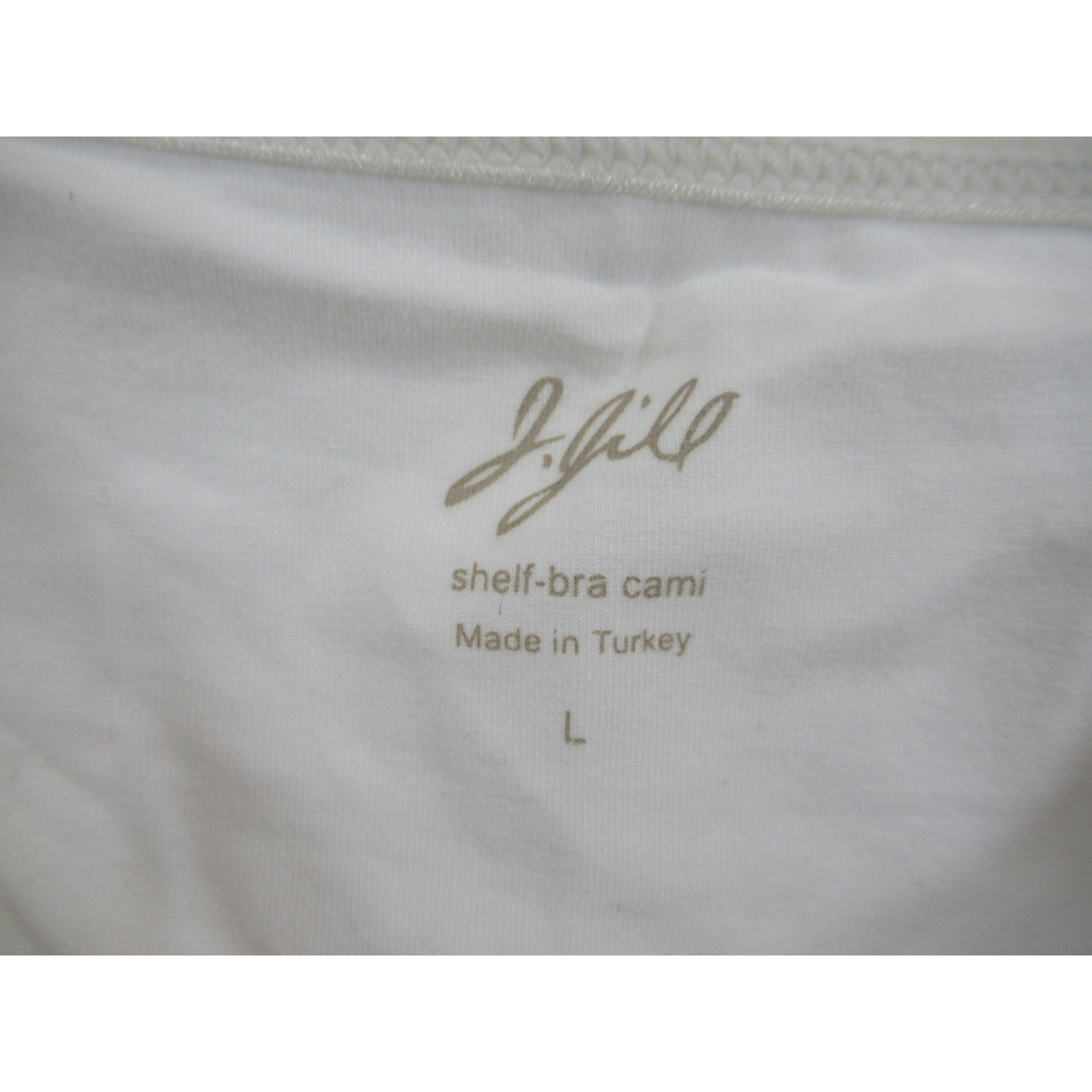 Vintage Y2K J Jill Cropped Camisole Tank Women Large White Built in Bra Stretch