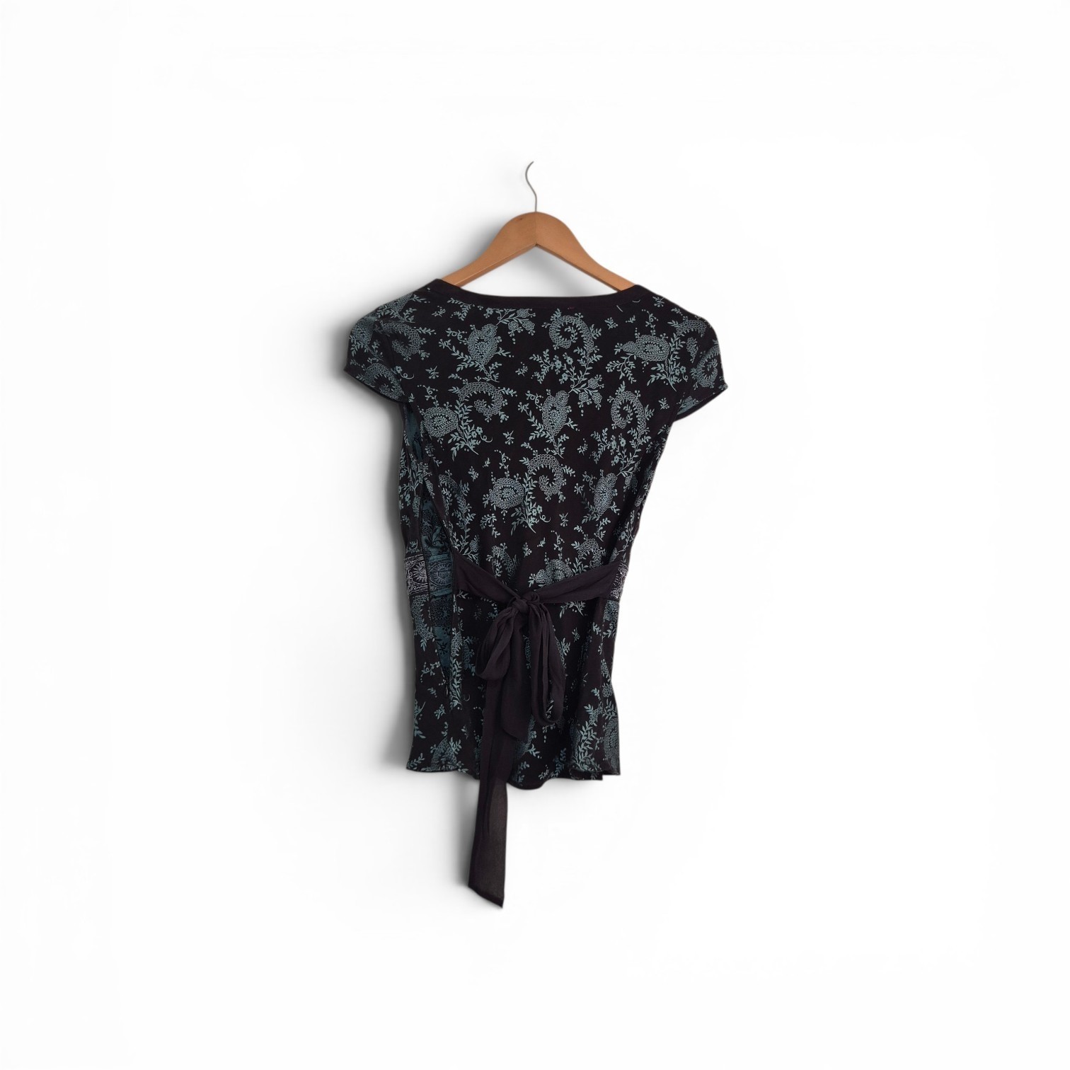 Monsoon UK 8 Top Silk Blend Floral Embroidered Bead Y2K Whimsigoth
