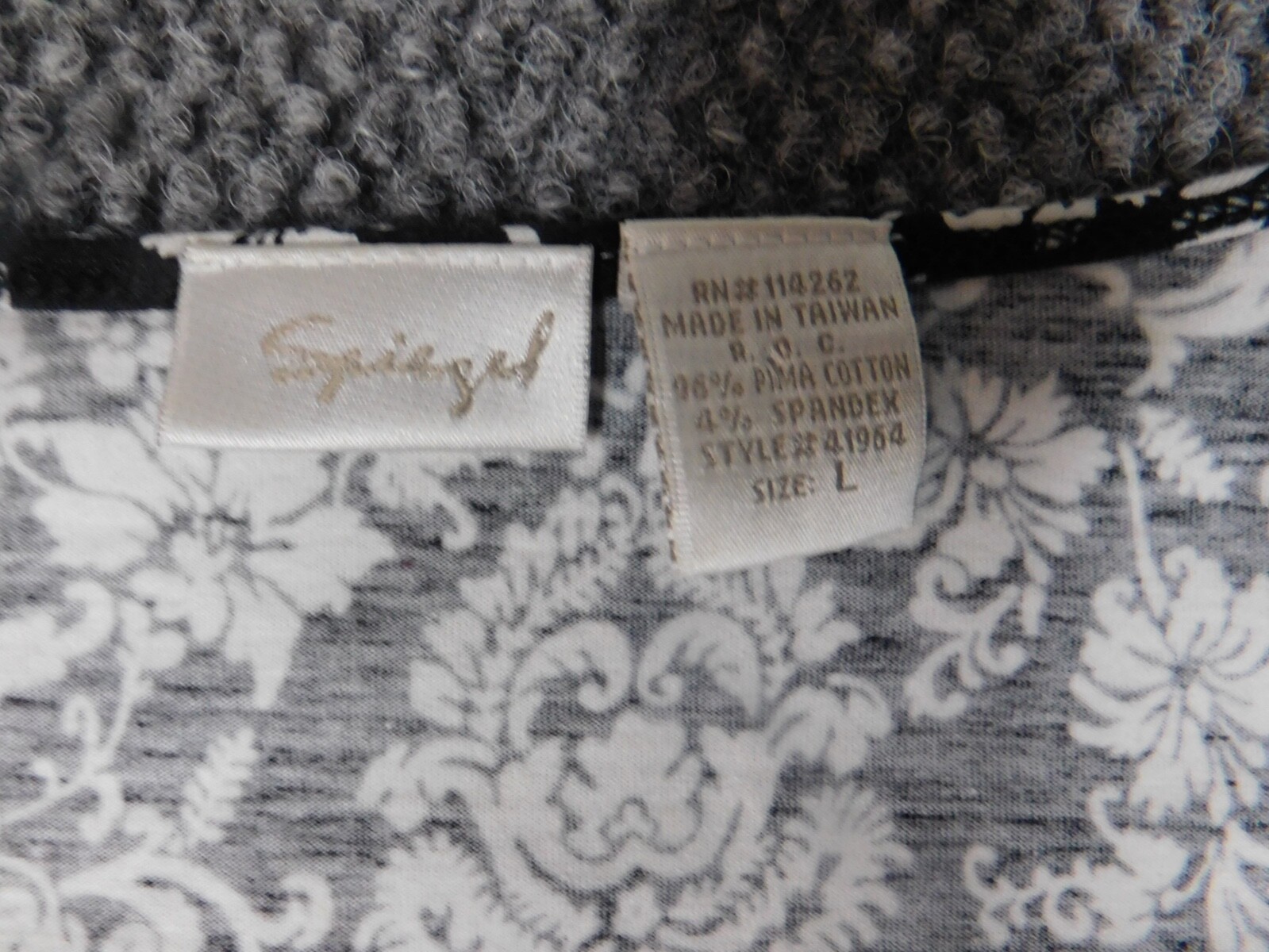Spiegel Womens blouse Large black Floral pullover stretch