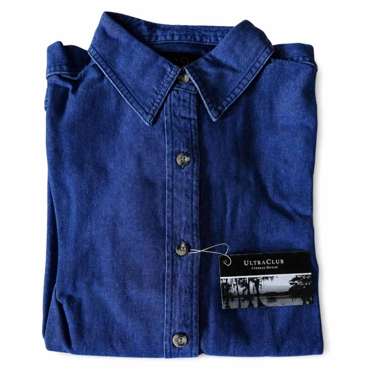 Women 2XL Denim Button Down Shirt Long Sleeve Soft Cotton New With Tag
