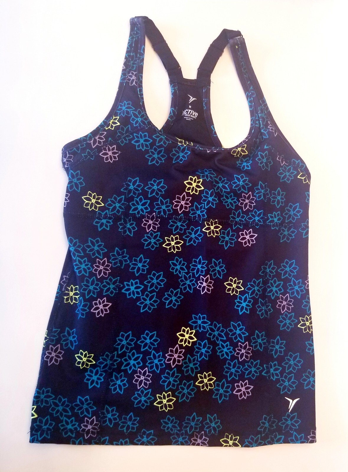 Active Old Navy Shirt Medium Running Floral Sports Bra Top Exercise