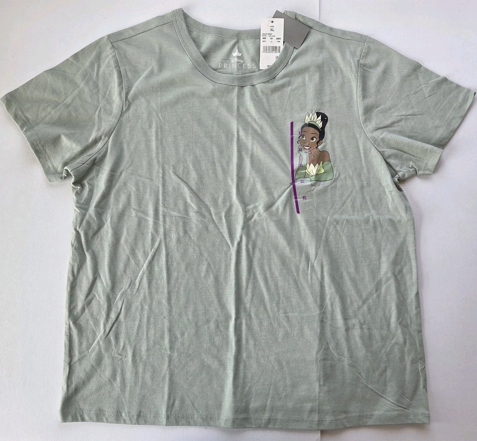 Disney Princess Tiana T Shirt Light Green Graphic Tee Women’s Size XL