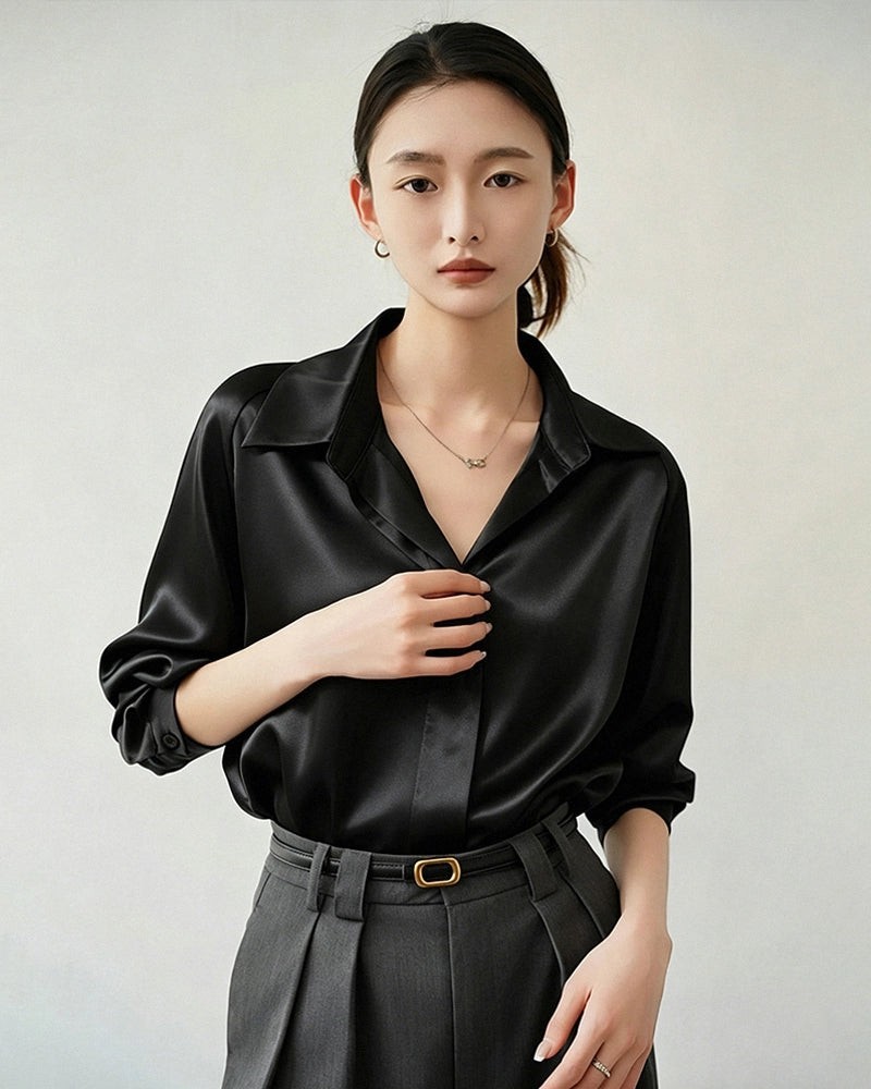 22 Momme Silk Hidden Placket Blouse