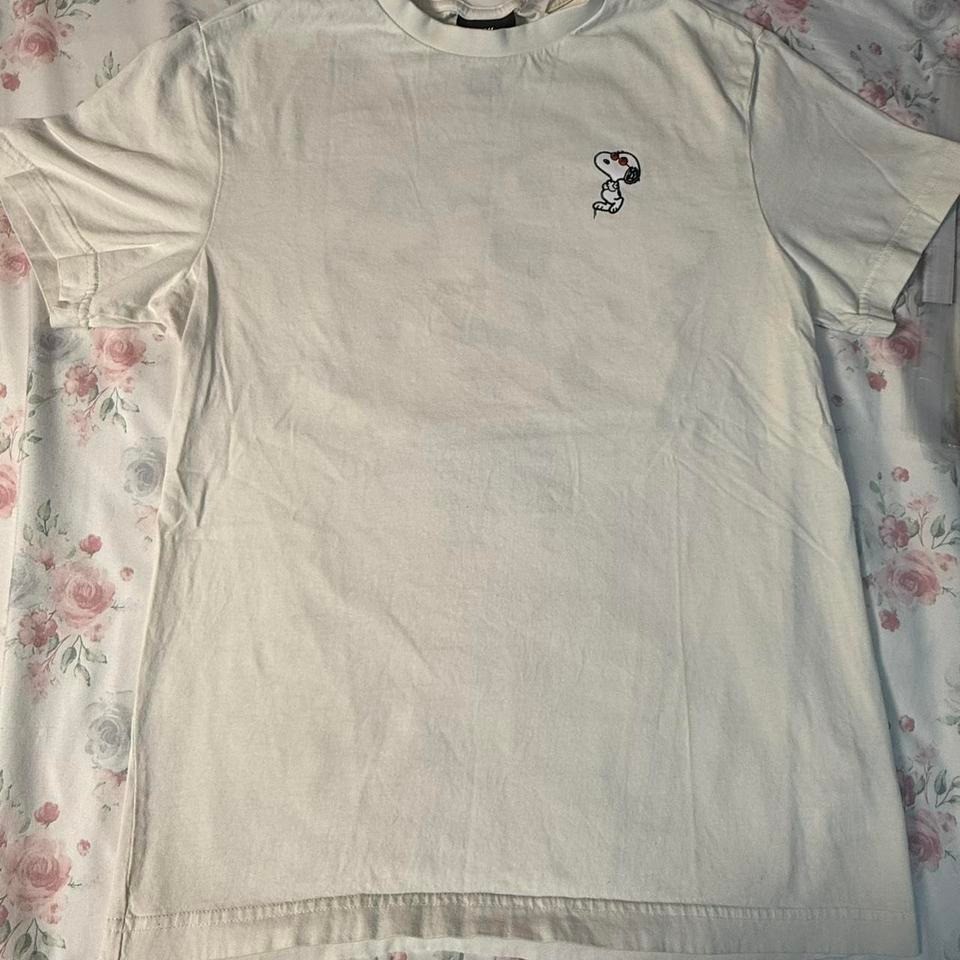 Peanuts Snoopy Big Deal T-Shirt Size Small White Graphic Tee Woodstock Back