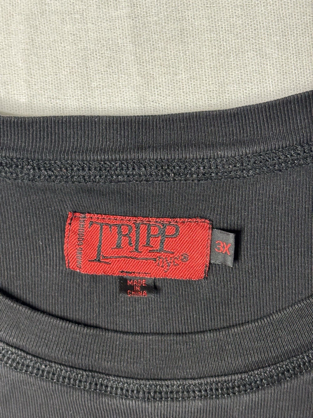 Authentic Tripp NYC Red and Black Striped Size 3XL Long Sleeve Shirt Skull