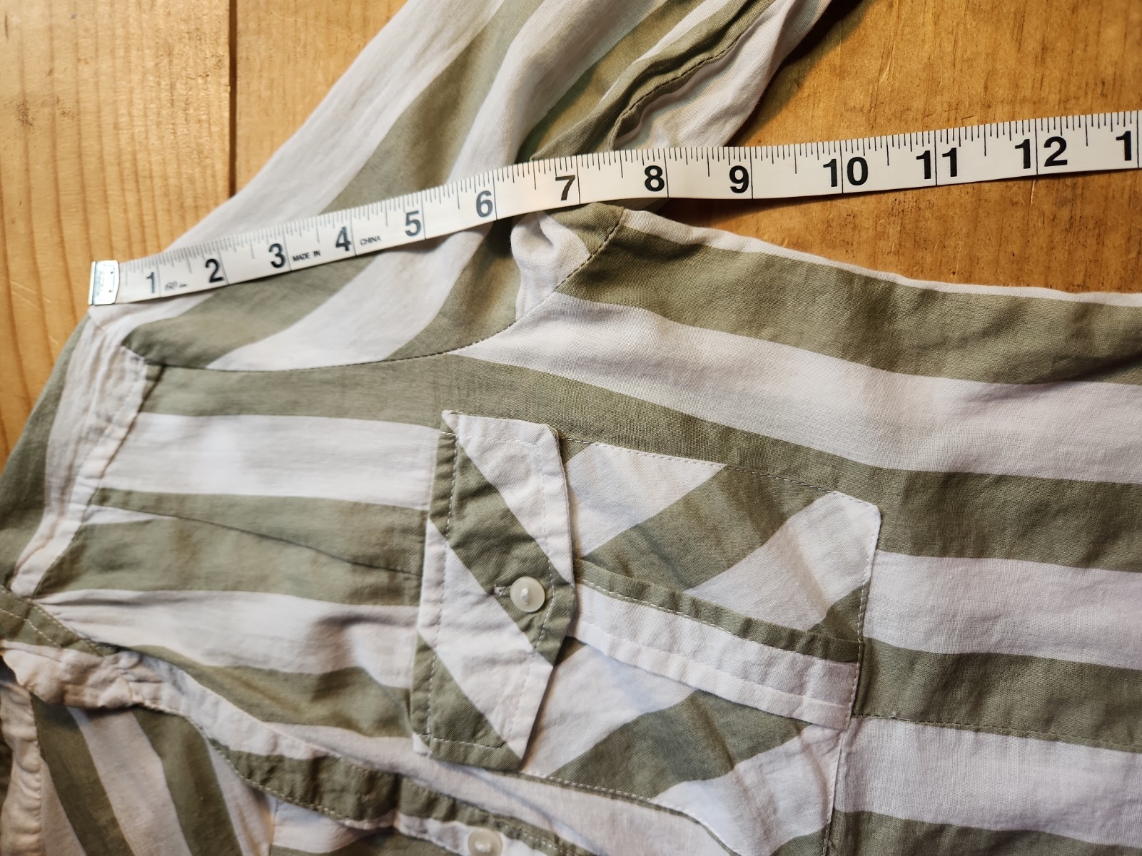 Eden And Olivia Woman’s Cotton Quarter Sleeve Stripped Tunic, Sz S.