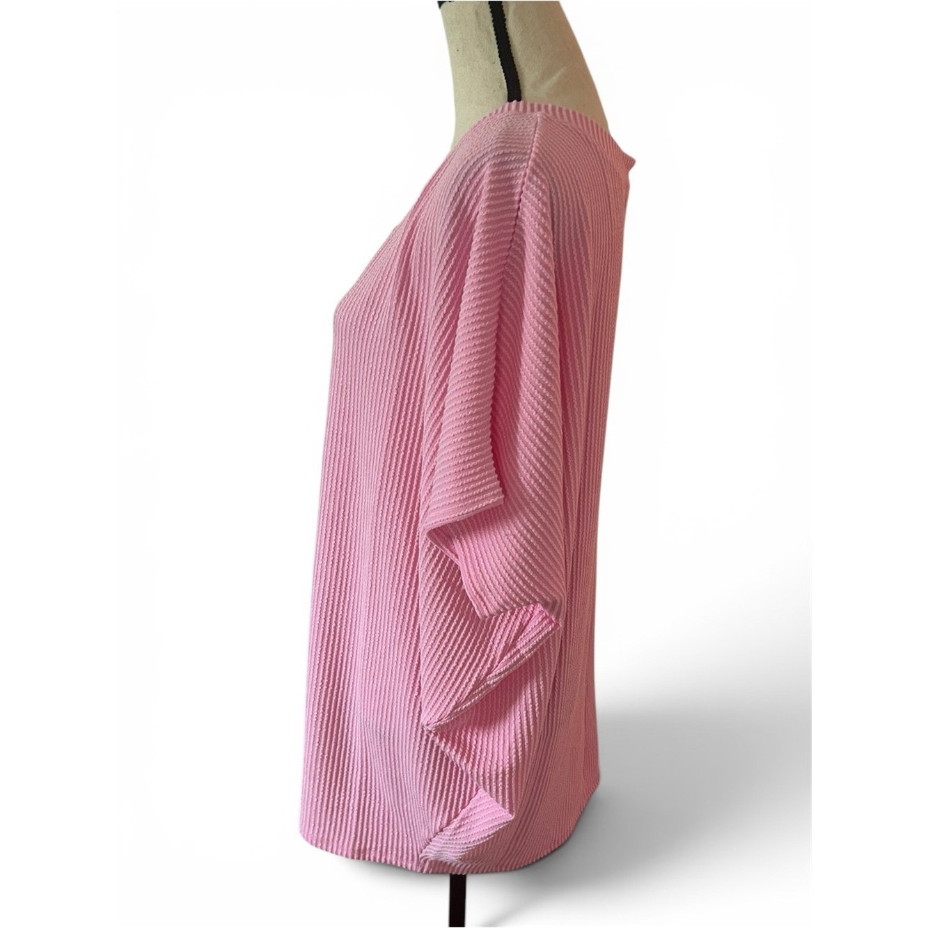 Zenana Candy Pink Raised Rib Top – 1x/2x