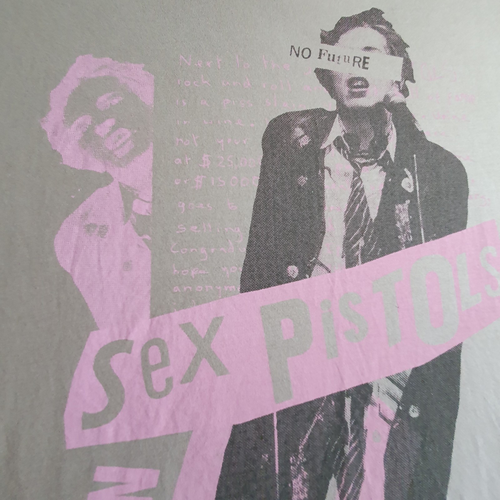 H&M Divided Sex Pistols Graphic T-Shirt Medium Oversized Brown Pink Punk Rock
