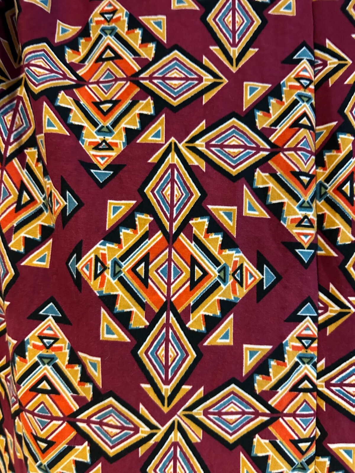 LuLaRoe Perfect Tunic Size S Red Multicolor Geometric Design