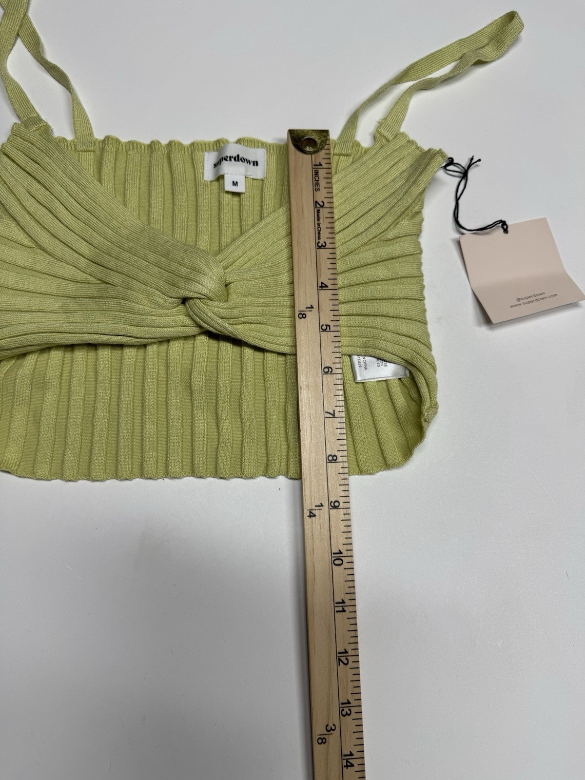 NWOT Revolve Superdown Carla Knit Cropped Tank Top Yellow Size M Women’s