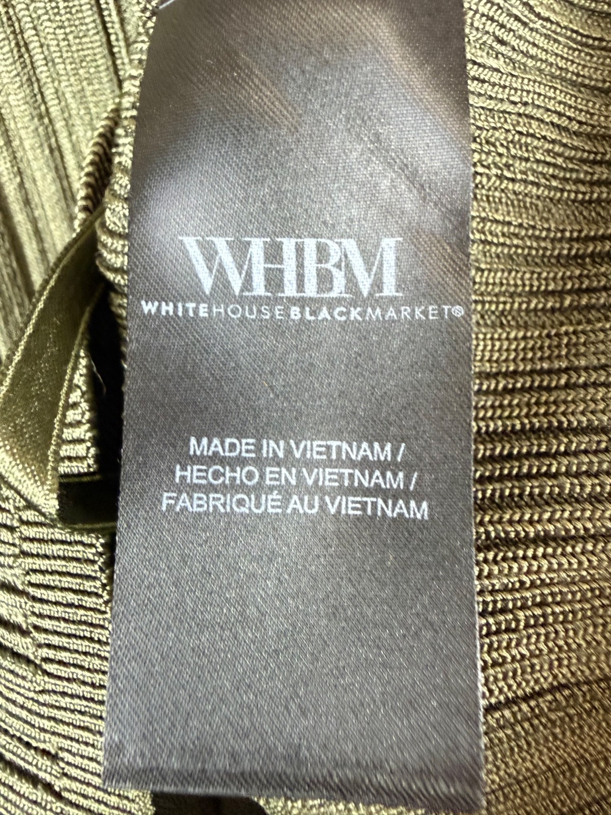 NEW White House Black Market Forever Olive Green Ribbed Hardware Tank Medium M