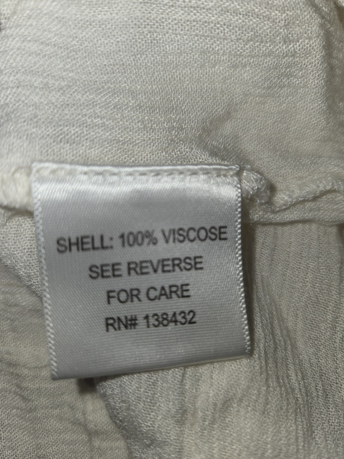 perimeter M White Viscose Ruffle High Neck Zip Back Short Sleeve Blouse