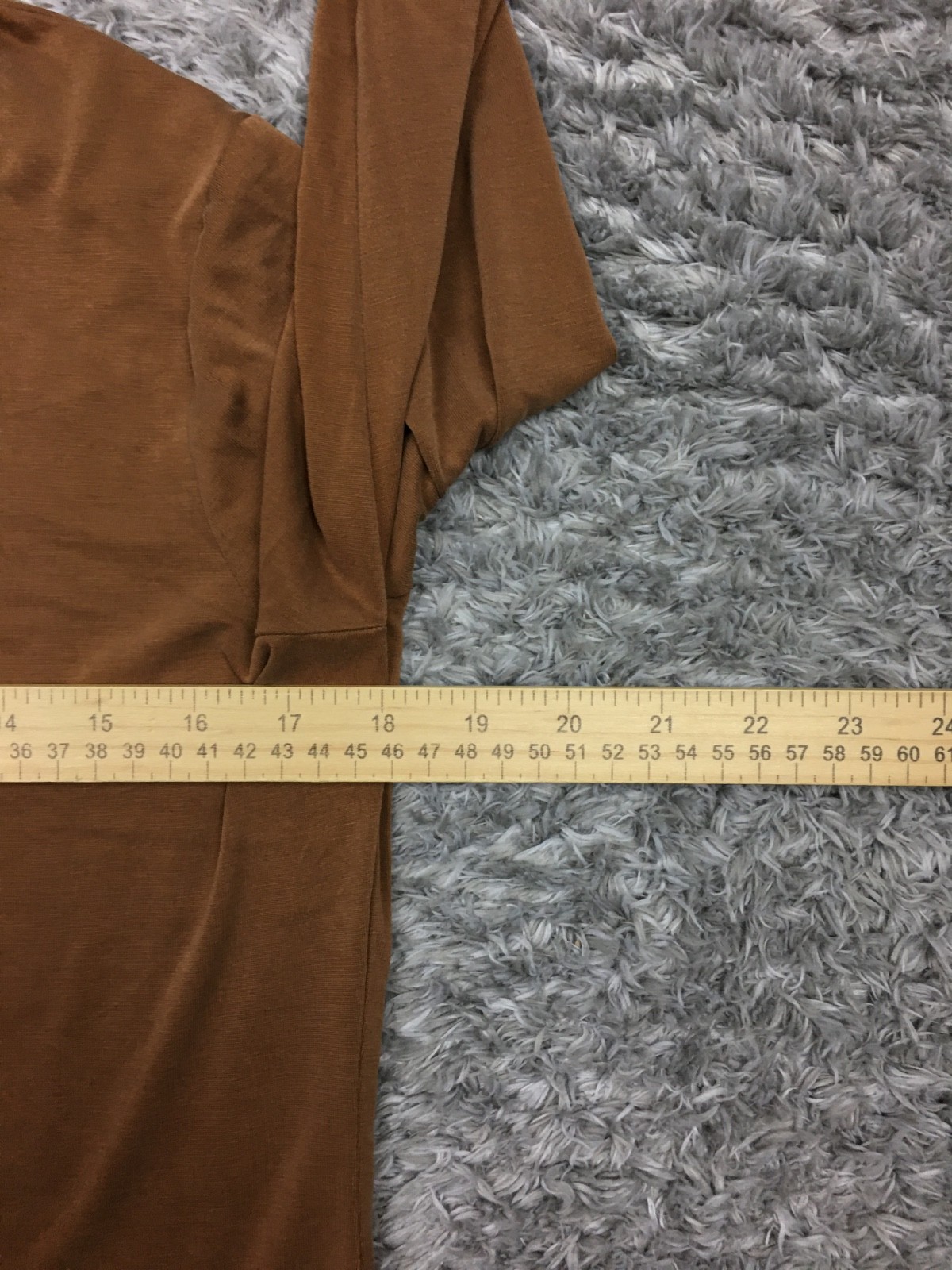 Mystree Mock Neck Shirt Womens Size Large Brown Soft Stretch Modal