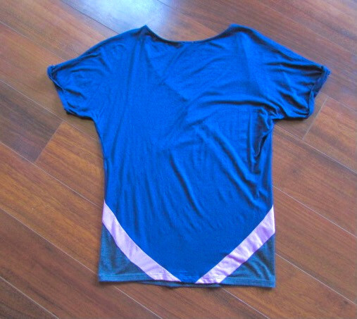 ELLA MOSS Anthropologie ~ Size XS ~ Cheveron Stripe Roll Sleeve Rayon T-Shirt 04