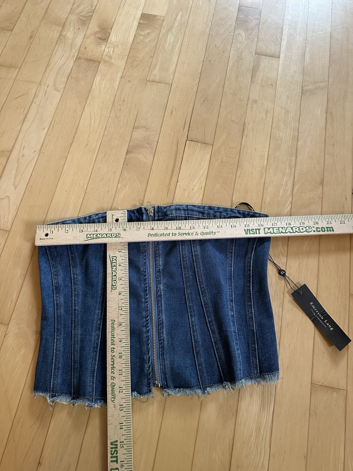 Emerson Lang Women’s Jean Denim Tube Top Shirt Size Large NWT Medium Blue