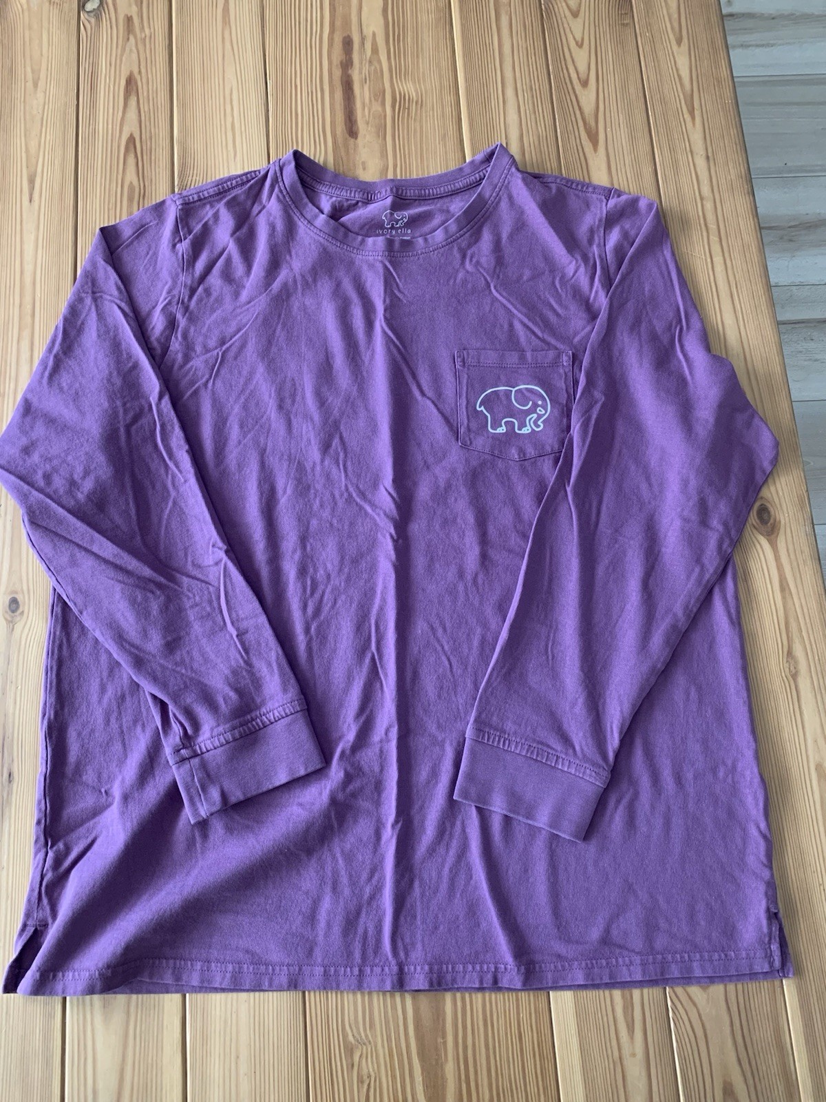 Organic Cotton Shirt Comfortable Long Sleeve Elephant T Shirt Purple XL
