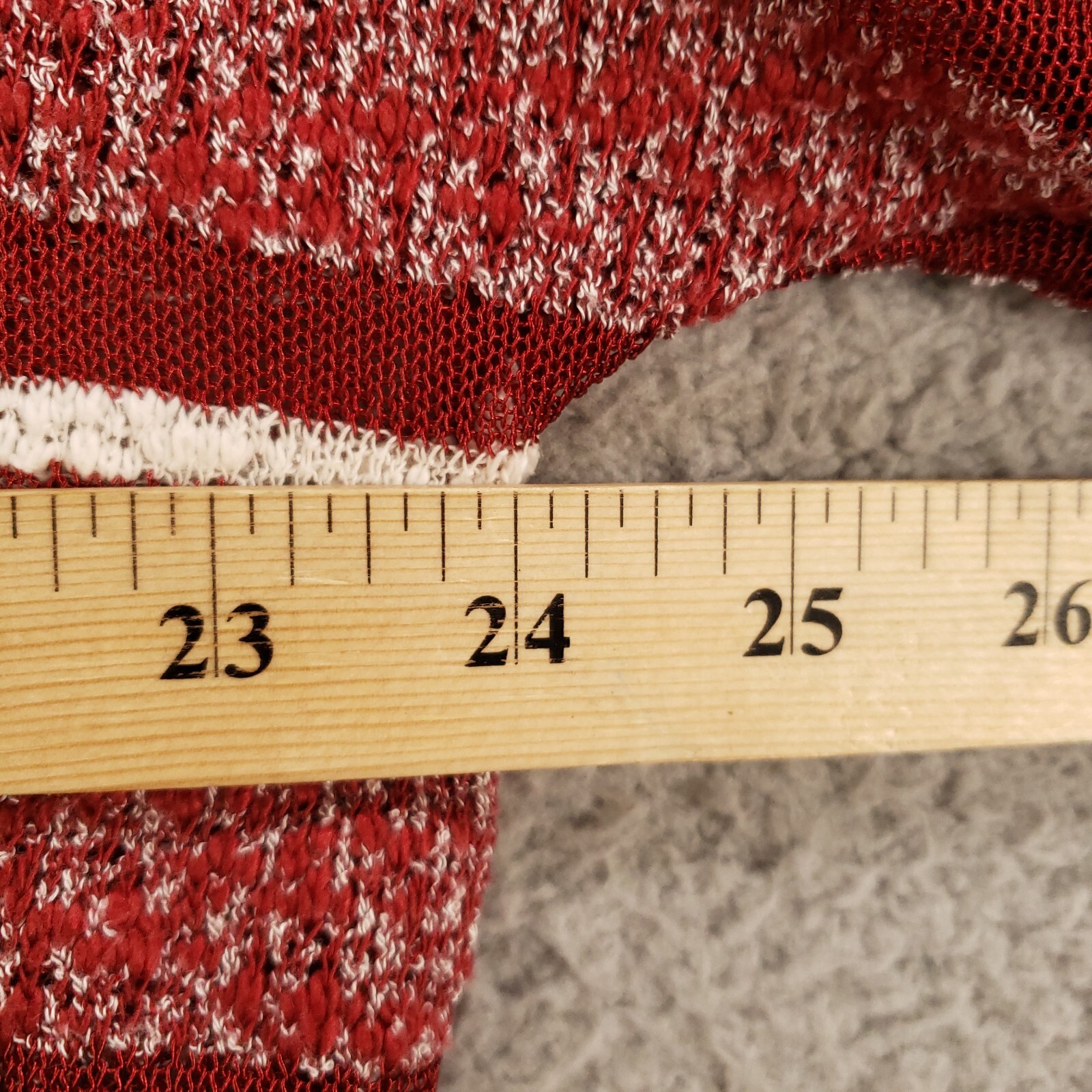 Womens Large Top Red White Striped Mixed Print Knit Speckled Heathered Umgee