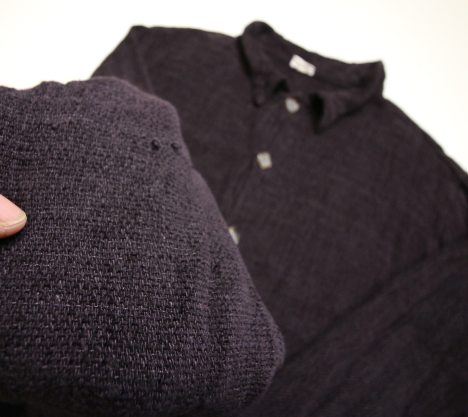 CP Shades Rayon Flax Knit Shirt Womens Oversized M Button Lagenlook READ