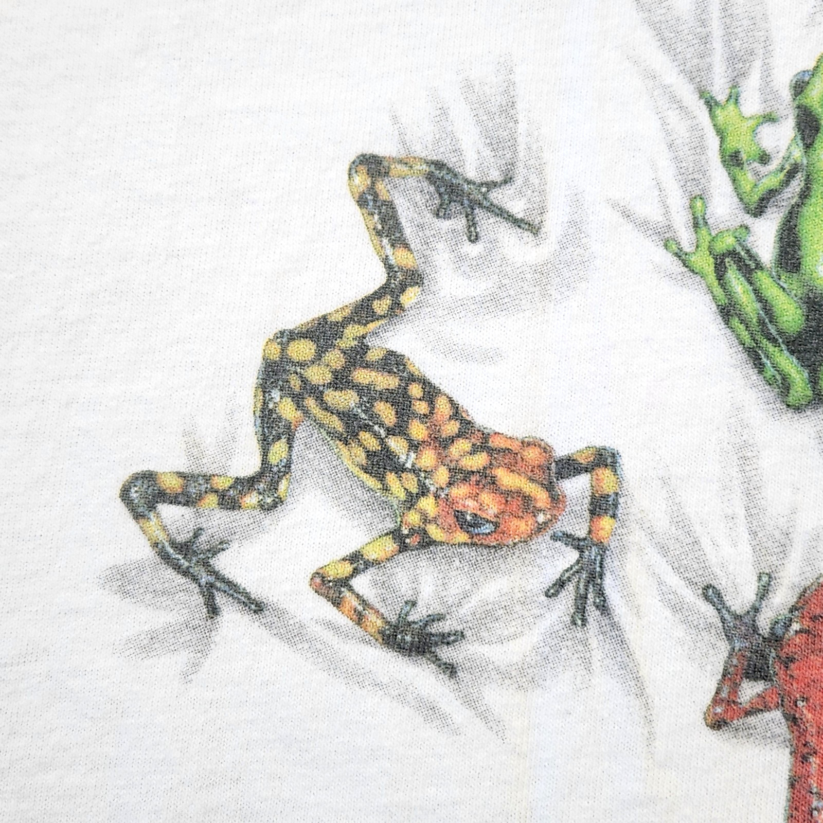 Vintage Human-i-Tees Tree Frogs Shirt Womens Large Graphic 90s Anvil Boxy Crop