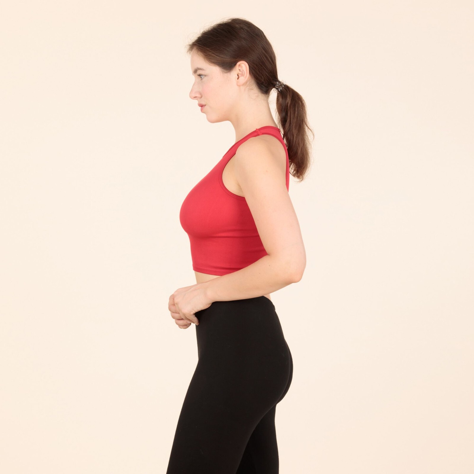Women’s Crop Top Ribbed Basic Essentials Nylon Spandex New