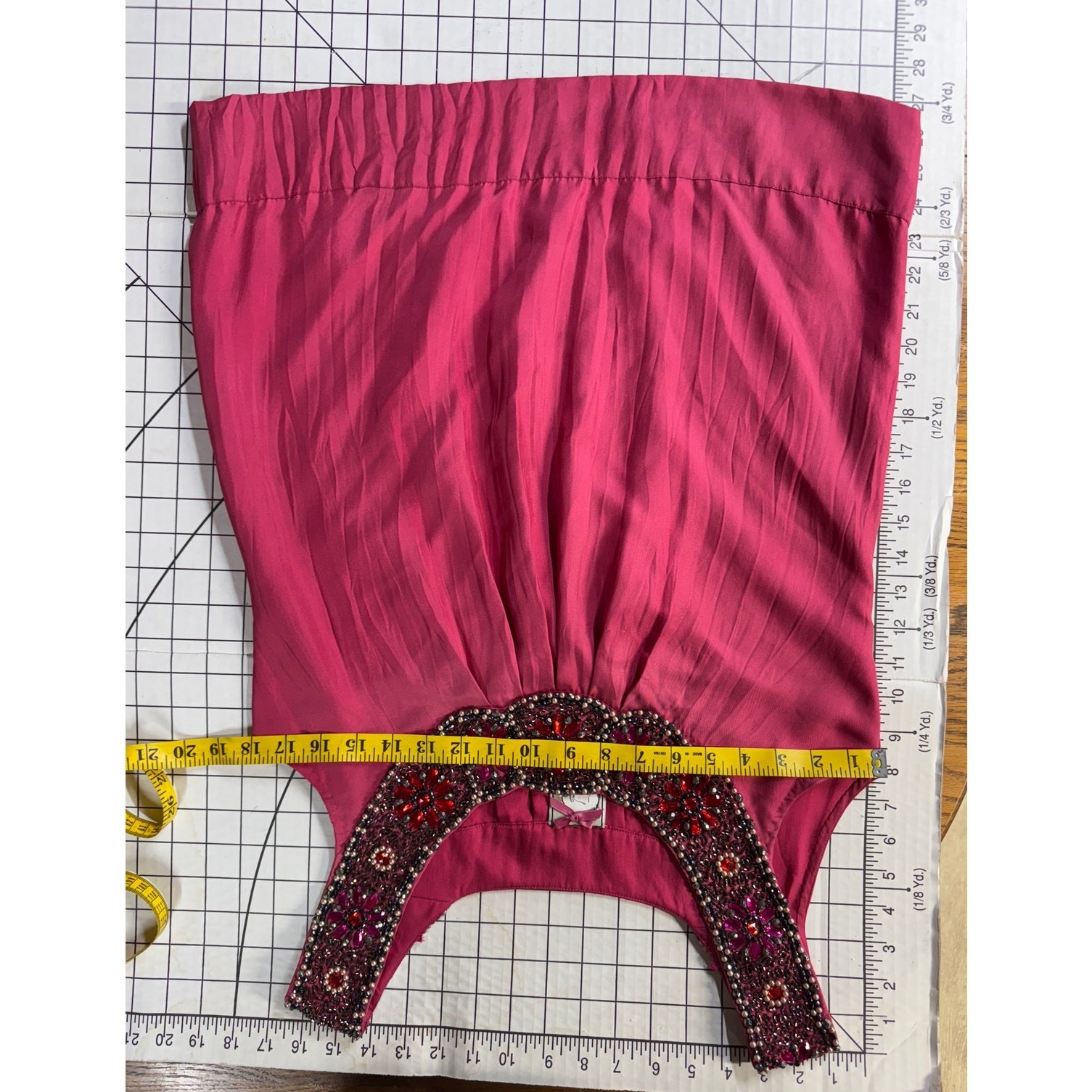 Yoana Baraschi Y2K 90s Hot Pink Silk Beaded Jewel Neck Sleeveless Blouse Women M