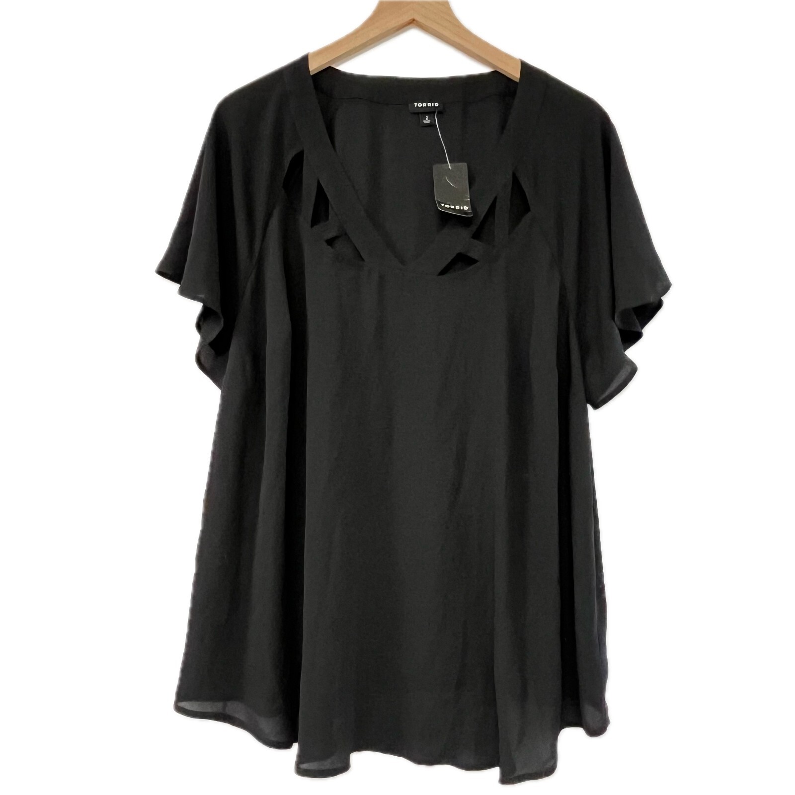 New Torrid Black Cage Front Top – Size 2X