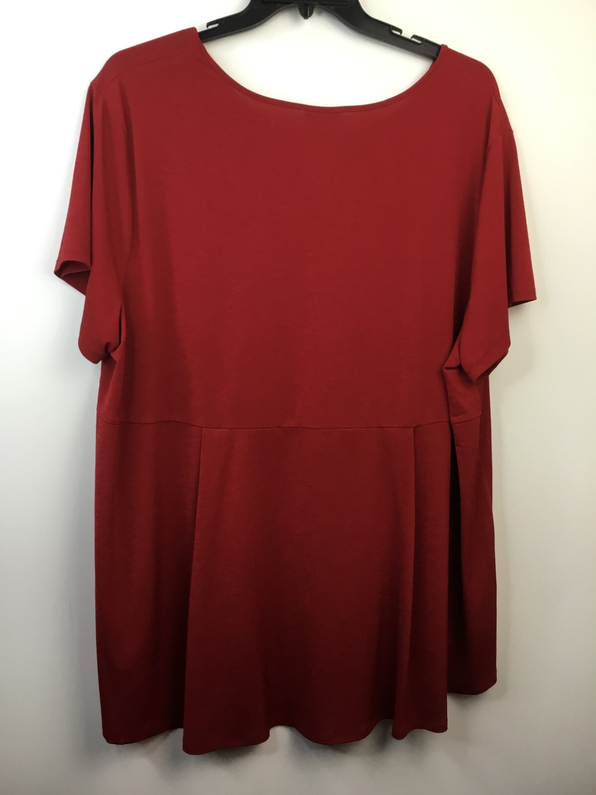 Cato Established 1946 Woman’s Baseball Cut Red 26/28W Short Sleeve Tunic