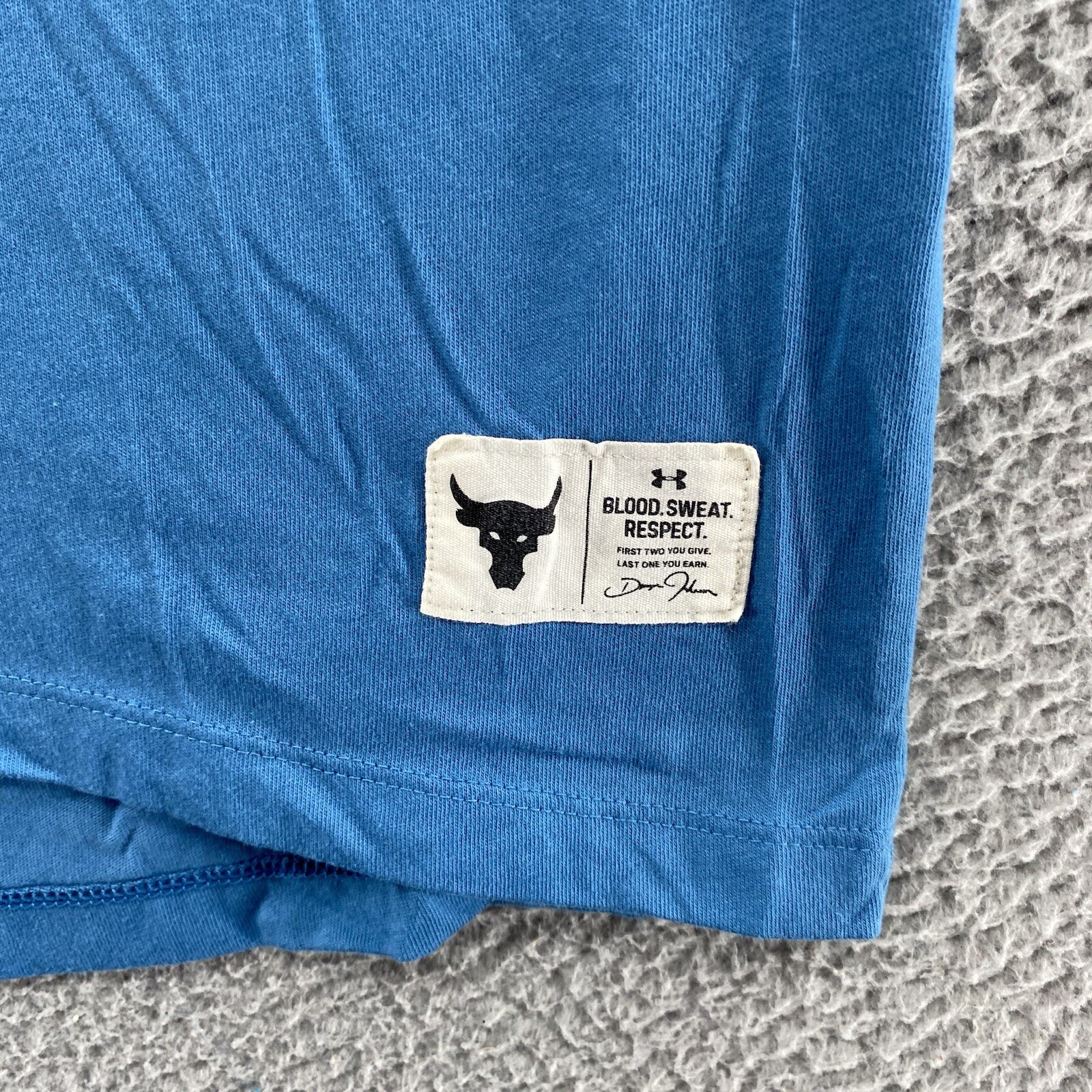 Under Armour T Shirt Women Medium Blue Project Rock Dwayne Sport Gym Workout