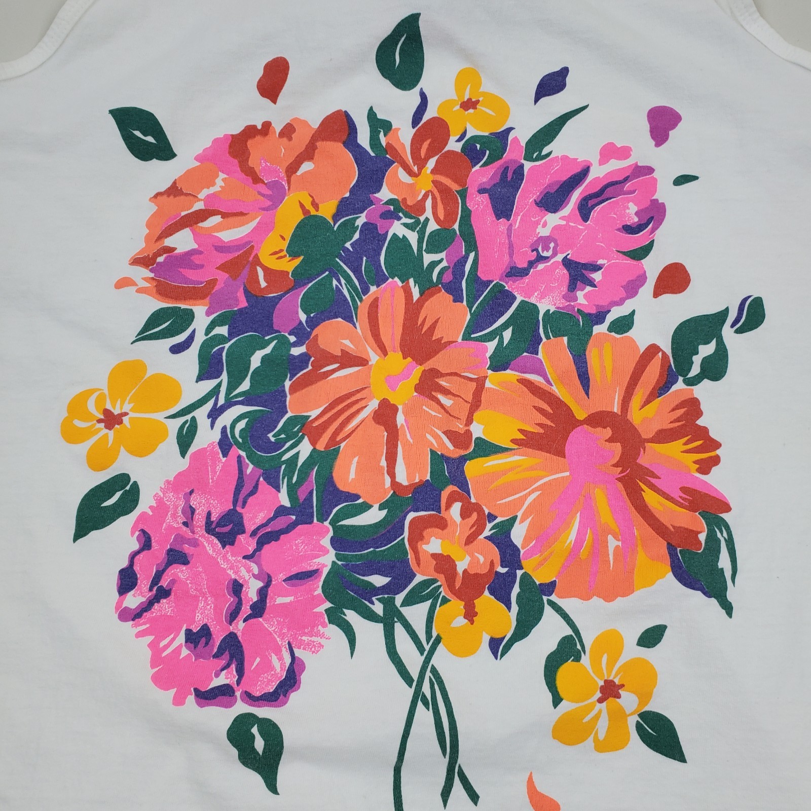 Vtg 80s Jantzen Electric Beach Tank Top Womens Large Neon Saved By The Bell