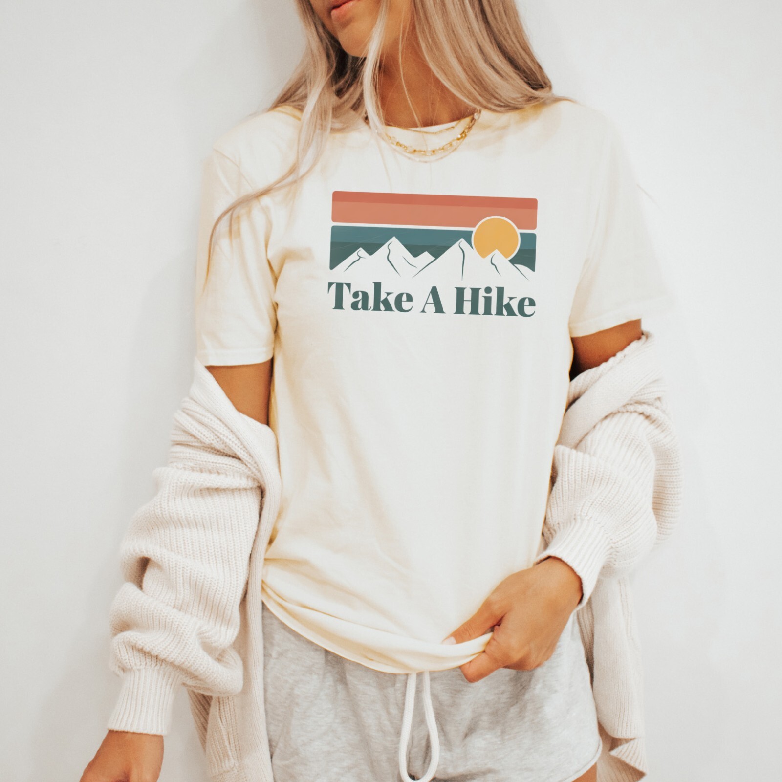 Take A Hike Mountain Graphic Tee Outdoors Adventure Hiking Shirt