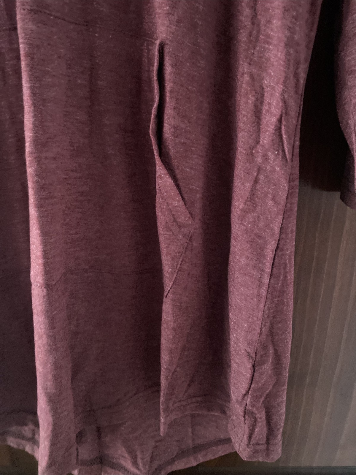 Timeson Hoodie Womens L Wine Pullover Kangaroo Pocket V Neck Mid Sleeve – New