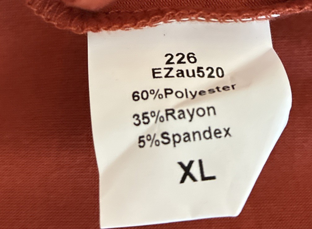 Women’s Long Sleeve Top XL Spice Color NWT